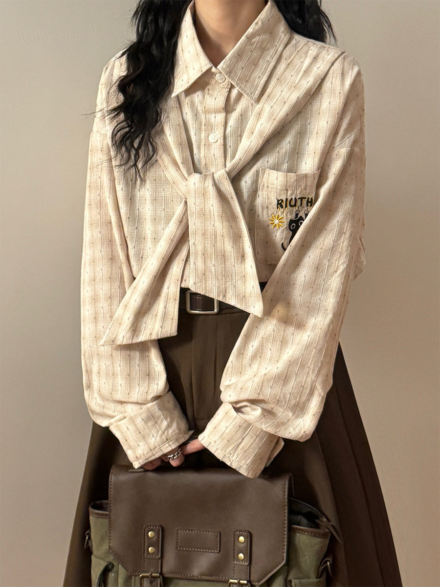 Black Whisker Scarf Shirts-Tops-ntbhshop