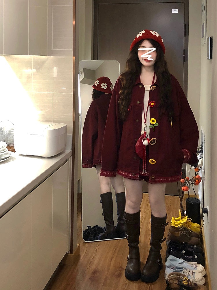 Hazelnut Breeze Patchwork Skorts-ntbhshop