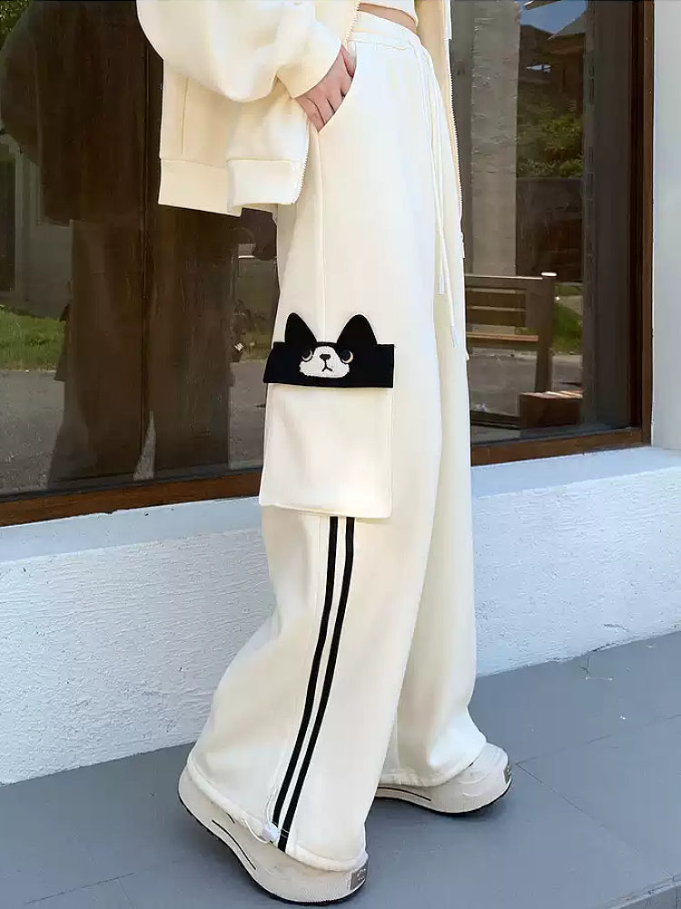 Milk Cat Cloudy Hooded Jacket & Sweatpants-Sets-ntbhshop