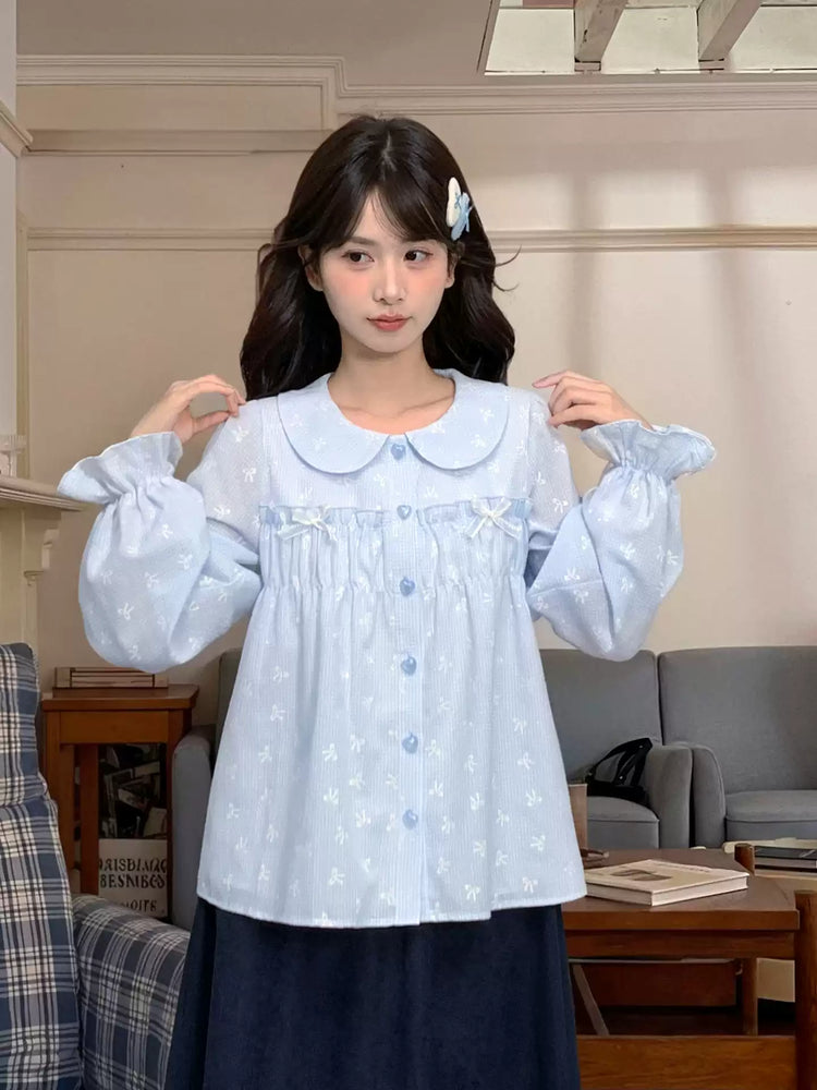 Pastel Smock Babydoll Blouses-Tops-ntbhshop