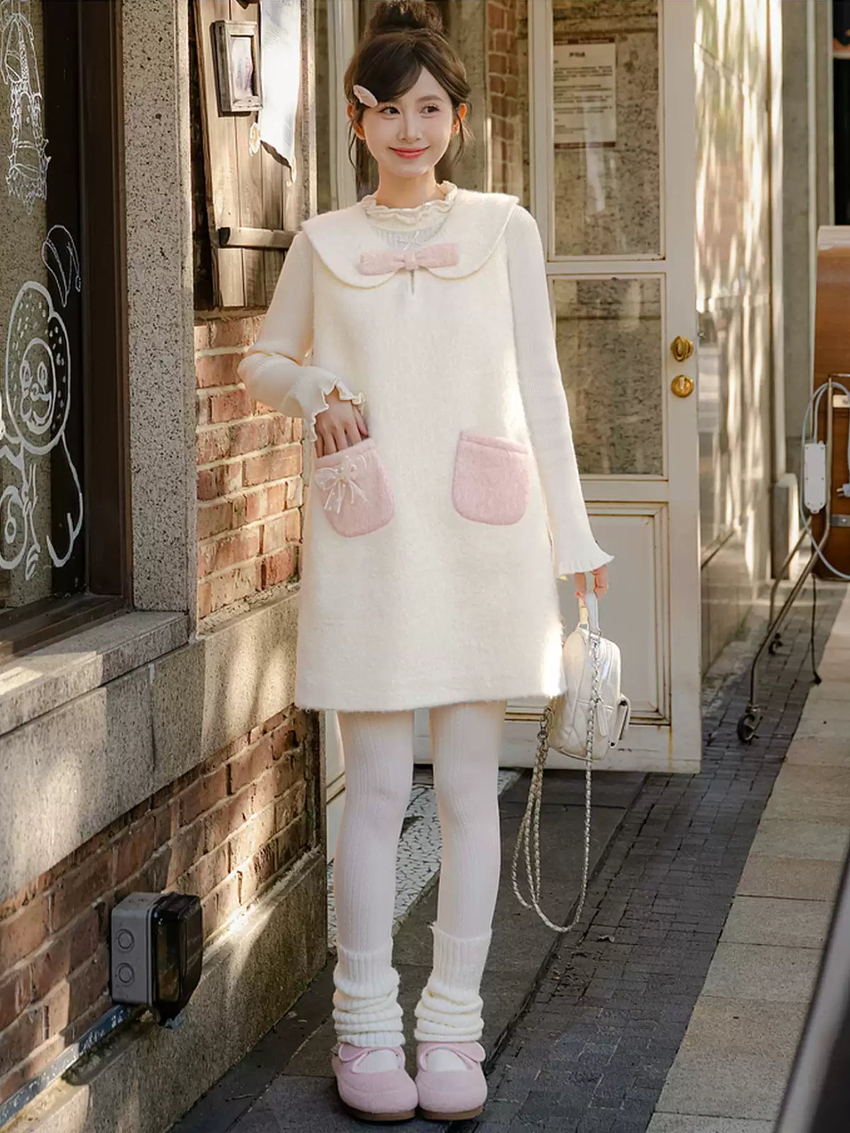 Soft Cream Wool Doll Dress-Dresses-ntbhshop