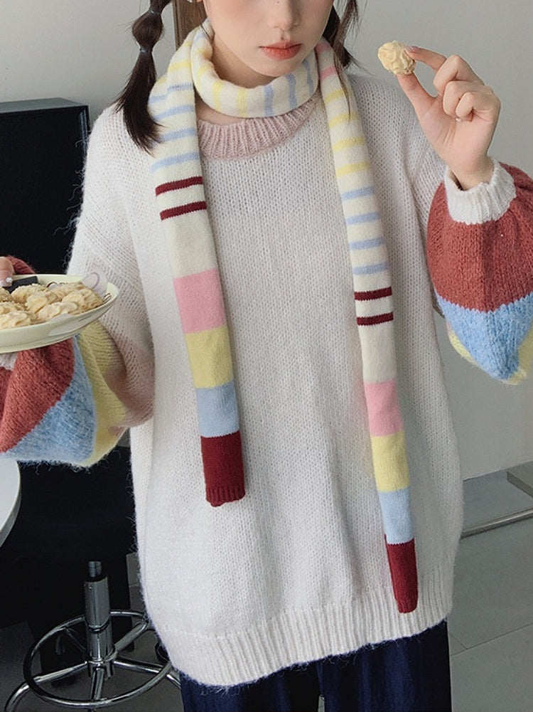 Sunday Sketchbook Colorblock Knit Wrap-ntbhshop