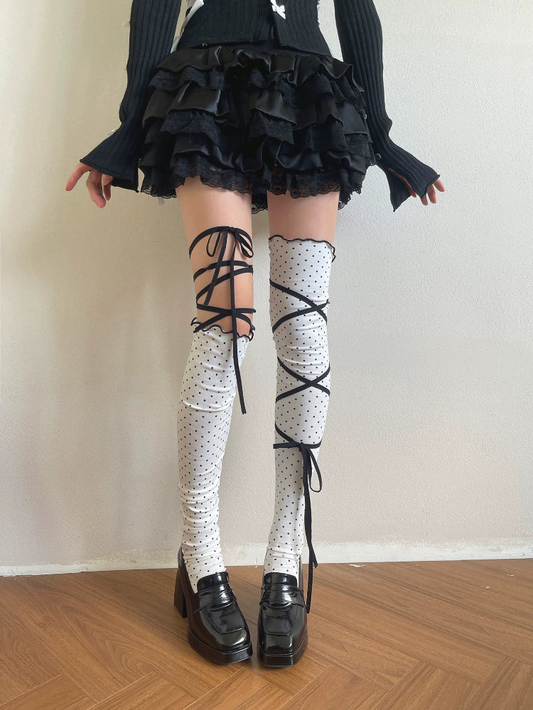 Polka Waltz Lace-Up Stocks-ntbhshop