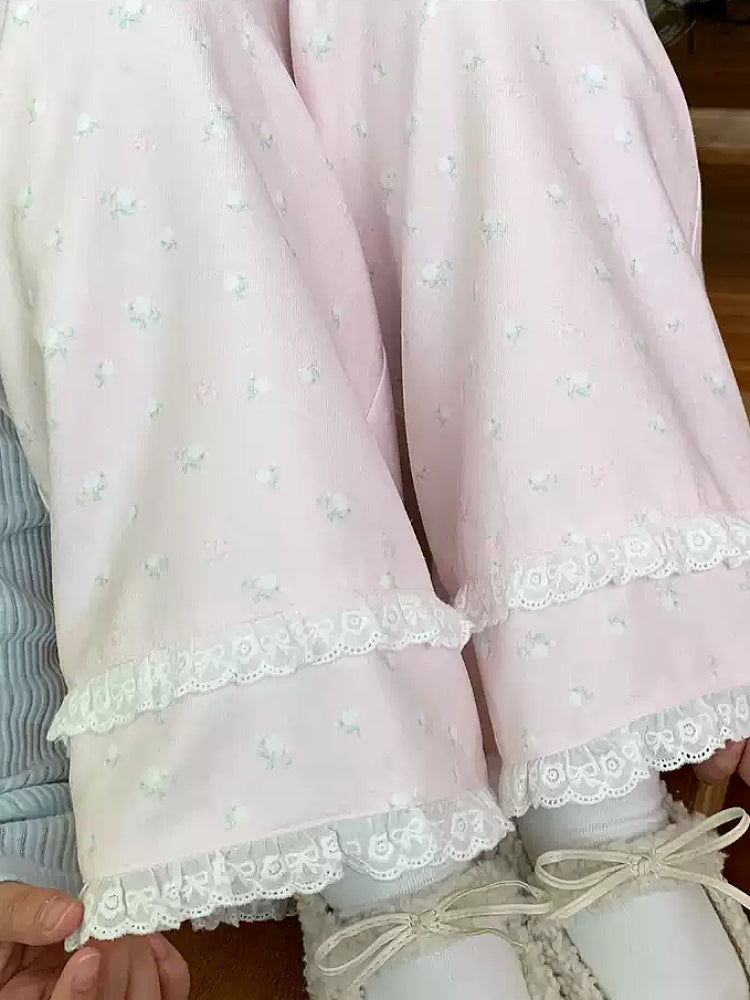 Sugar Bloom Lace Lounge Pants-Bottoms-ntbhshop