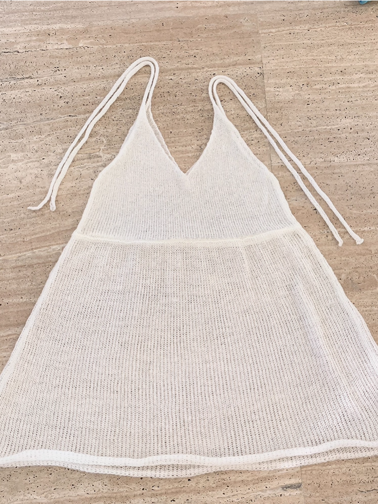 Dreamy Bloom Knit Slip Dress Set-ntbhshop