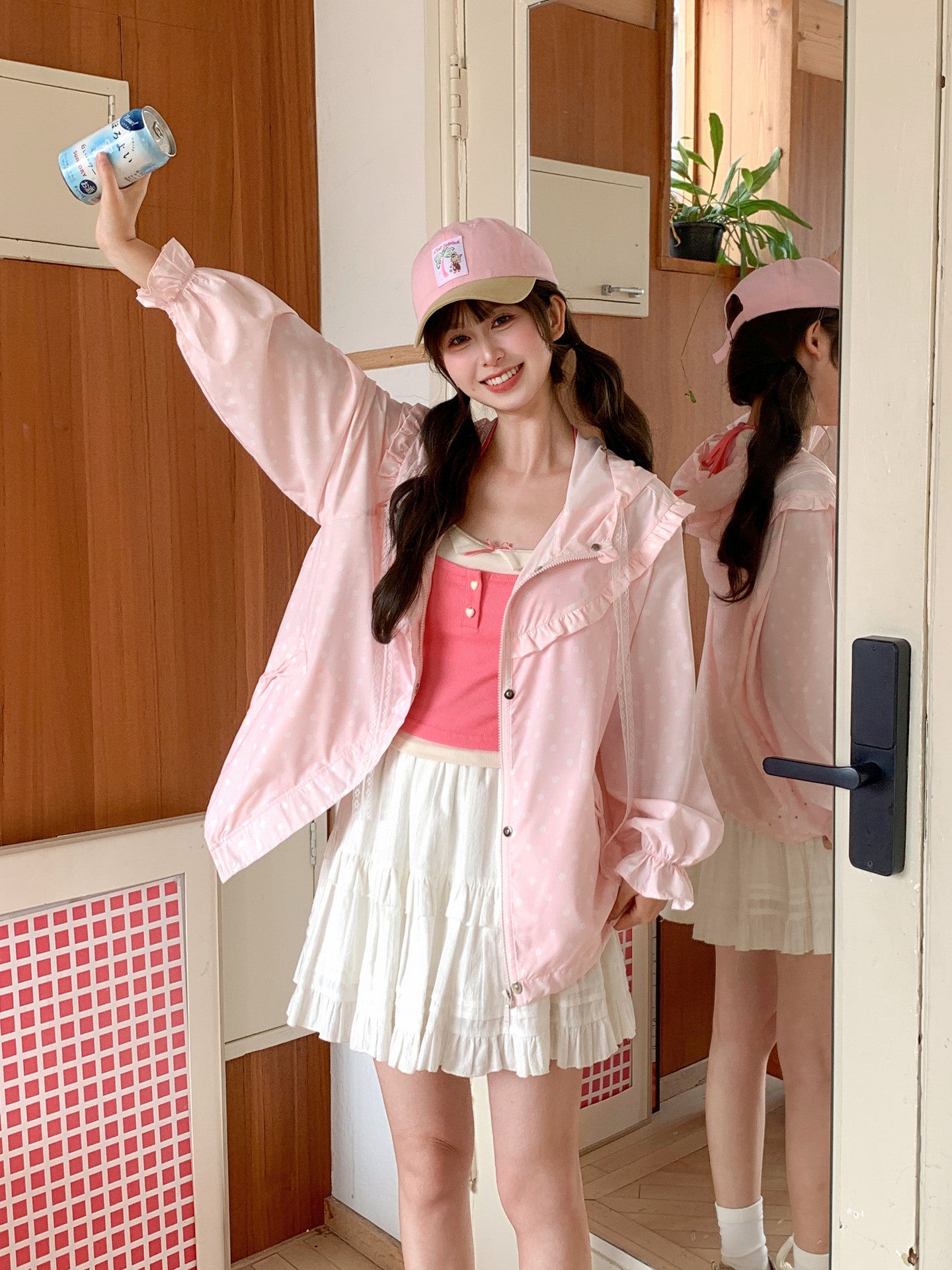 Strawberry Milk Dot Sun Jacket-Outerwear-ntbhshop