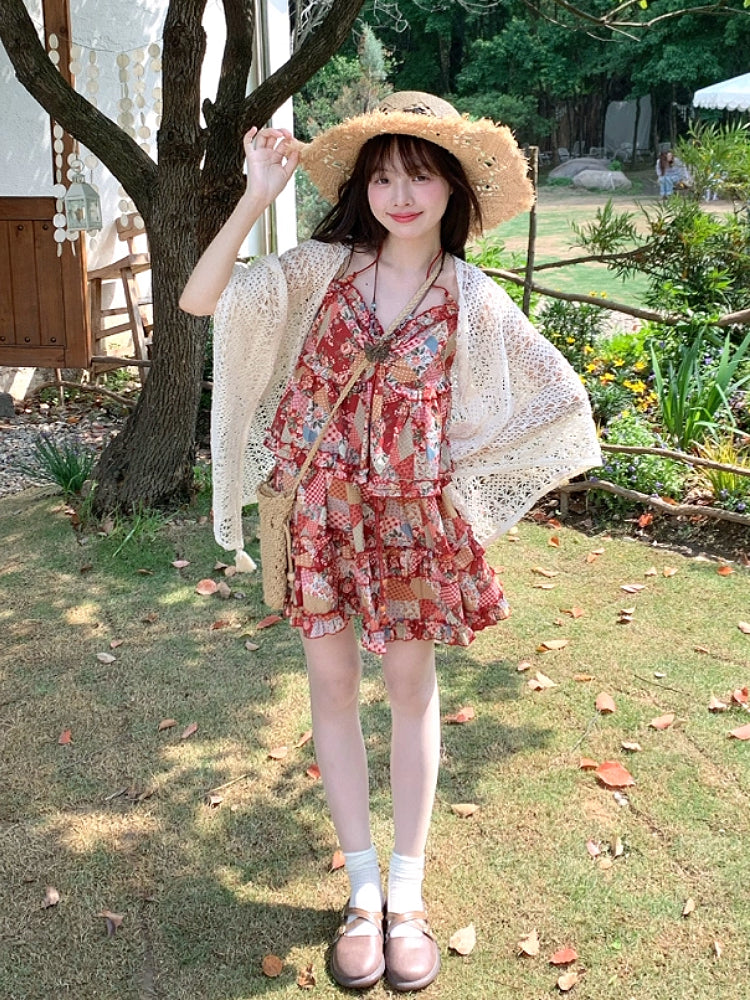 Cherry Picnic Retro Layered Dress-Dresses-ntbhshop