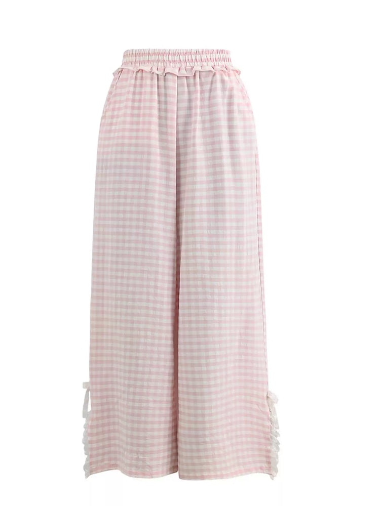 Sugar Blush Gingham Pants-Bottoms-ntbhshop