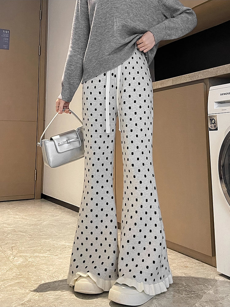 Mochi Dot Flare Pants-ntbhshop