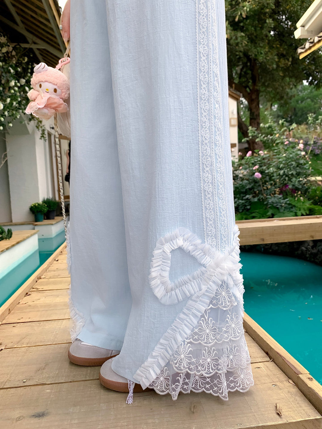 Cloud Ribbon Lace Pants-Bottoms-ntbhshop