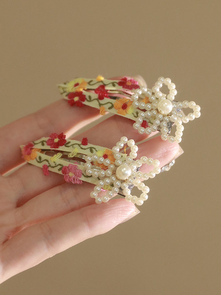 Dopamine Flower Beaded BB Hair Clips-ntbhshop