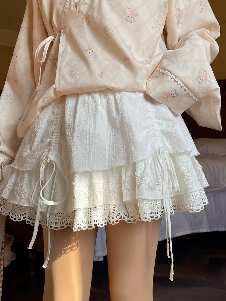 Petal Lace Cake Skirt-Bottoms-ntbhshop