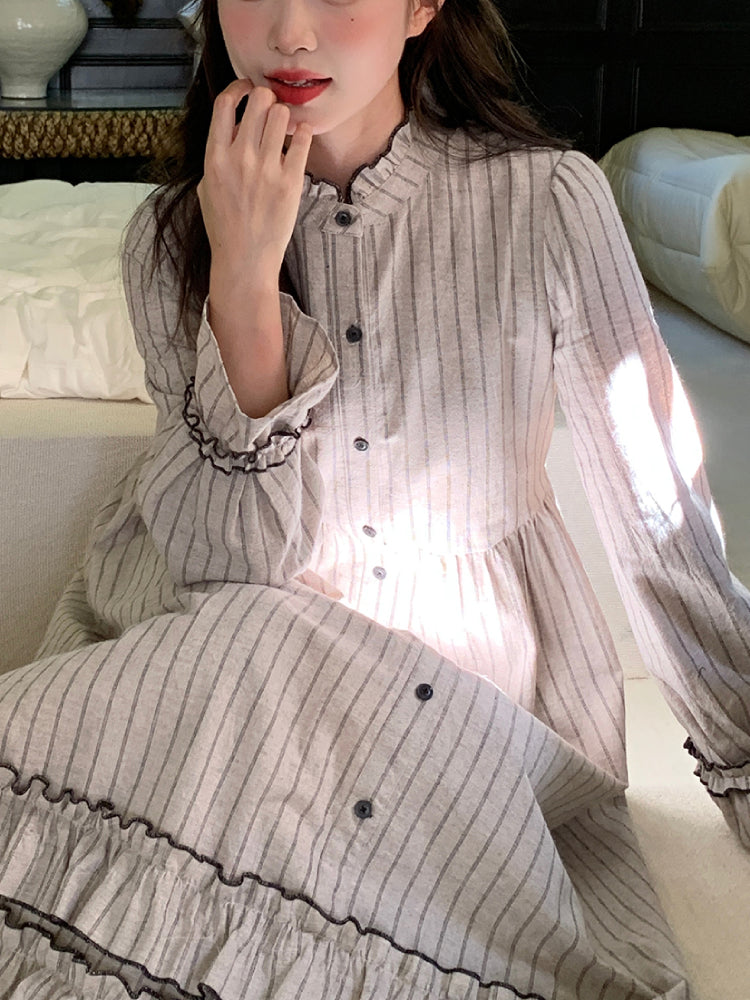 Rustle of Ruffles Vest & Stripe Shirtdress-ntbhshop