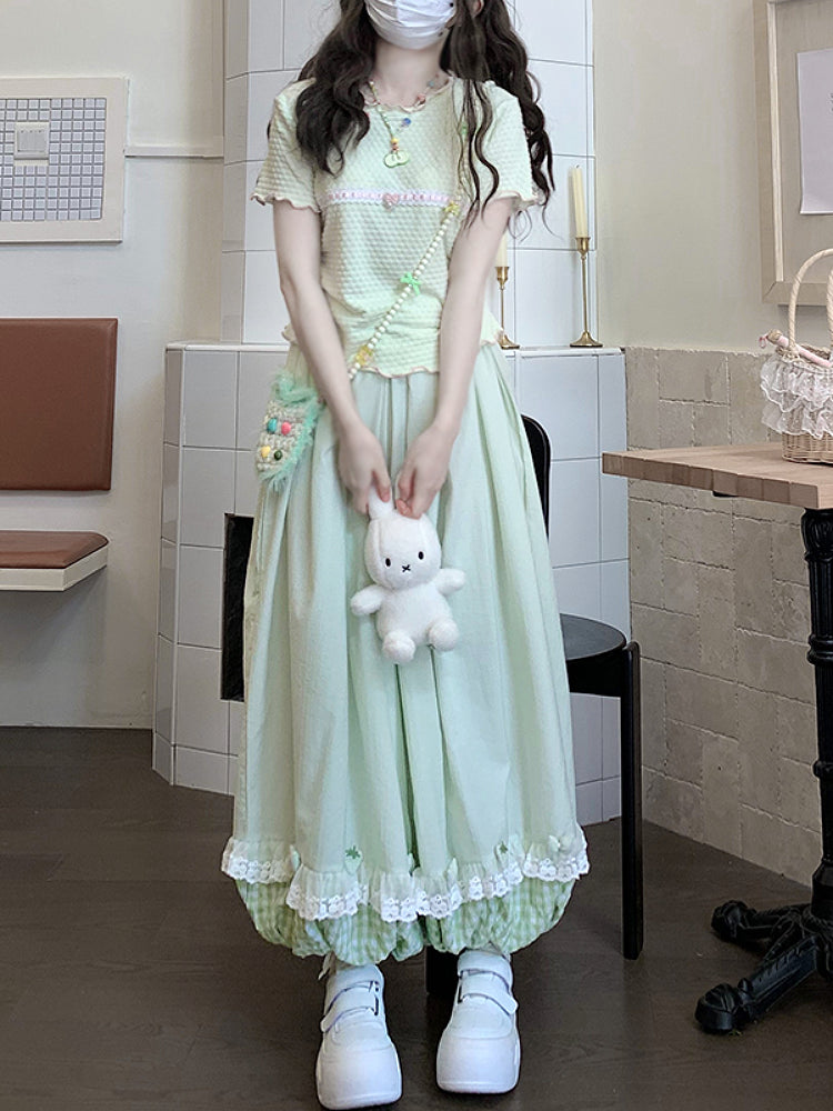 Berry Bloom Gingham Bubble Pants-ntbhshop