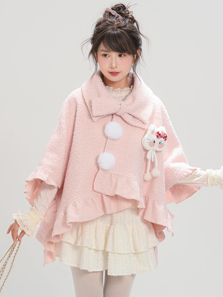 Purrfect Bow Wool Capes-ntbhshop