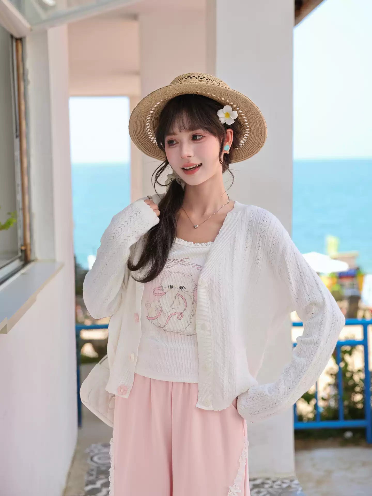 Petal Button Knit Cardigan-Outerwear-ntbhshop
