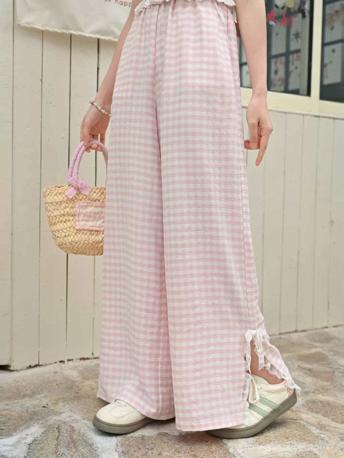 Sugar Blush Gingham Pants-Bottoms-ntbhshop