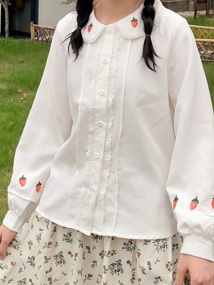 Strawberry Fields Doll Collar Blouse-ntbhshop
