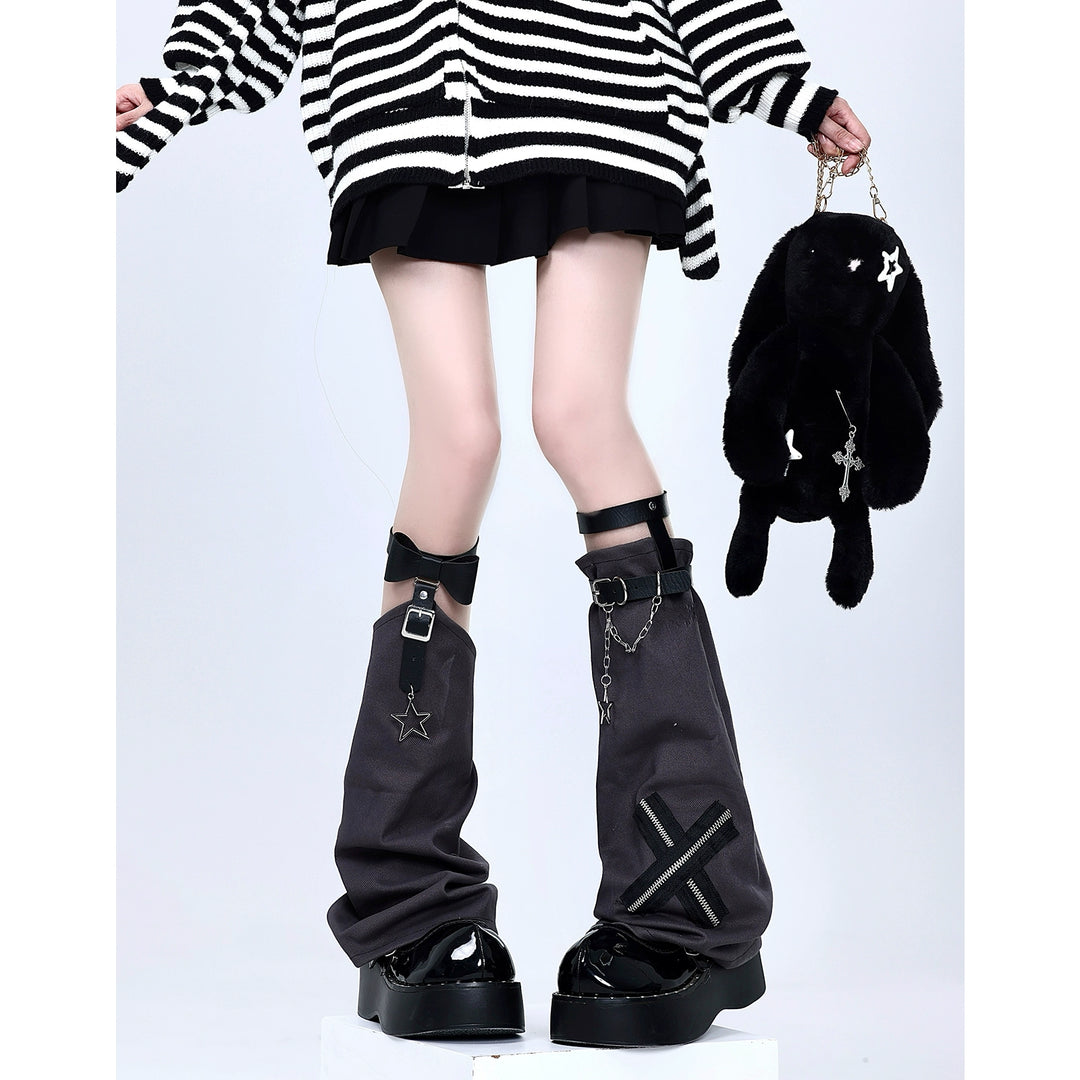 Riot Harajuku Buckled Chain Leg Warmers-ntbhshop