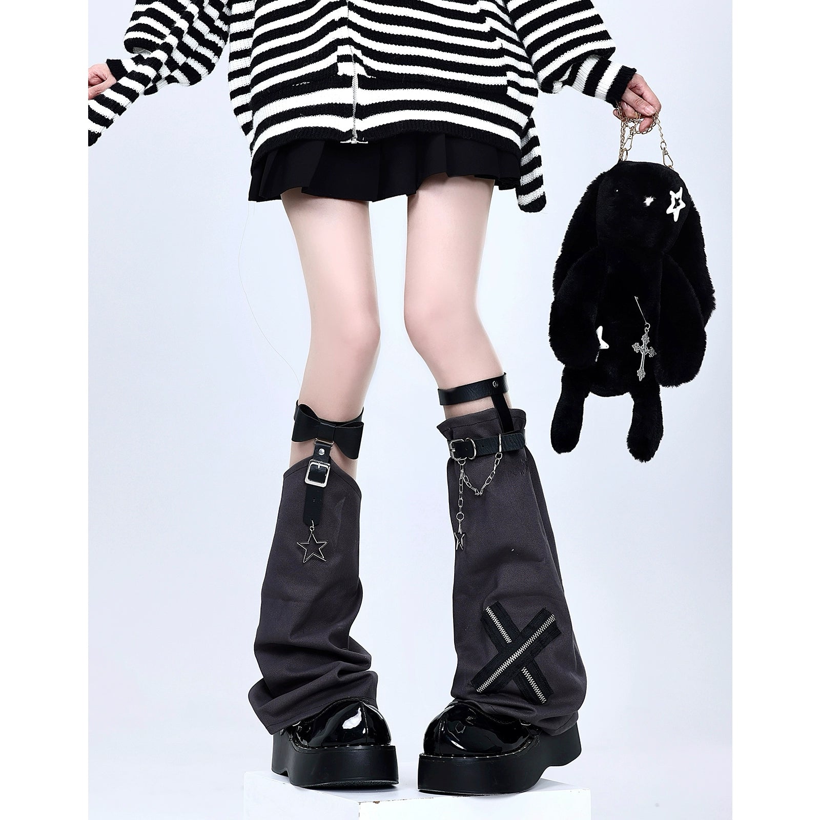 Riot Harajuku Buckled Chain Leg Warmers-ntbhshop