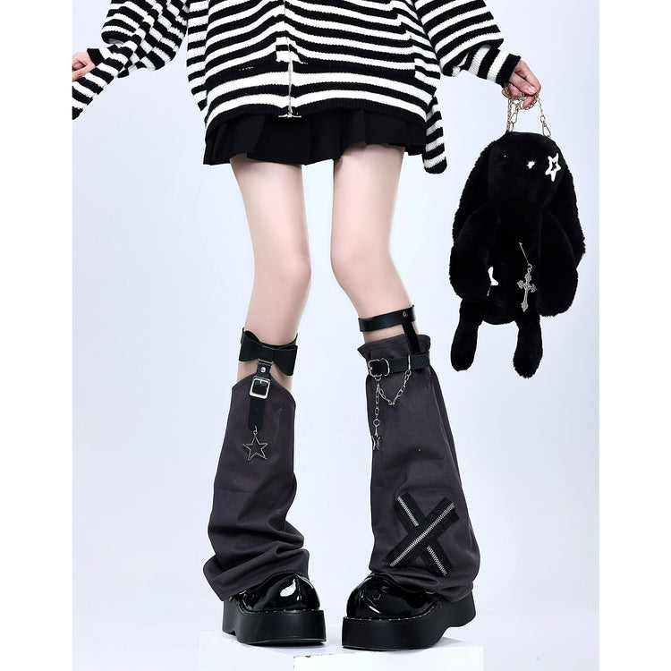 Riot Harajuku Buckled Chain Leg Warmers-ntbhshop