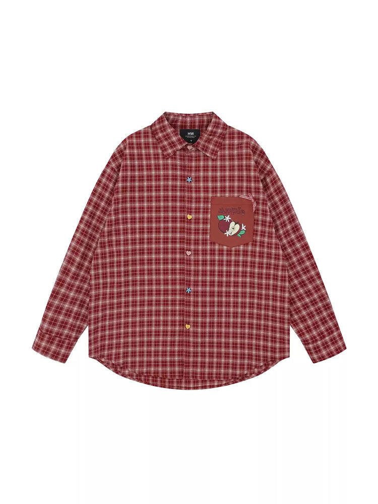 Fruit Pop Whimsy Plaid Shirts-Tops-ntbhshop