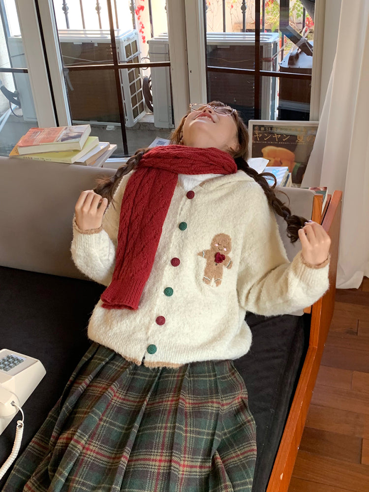 Gingerbread Dreams Knit Hoodie-ntbhshop