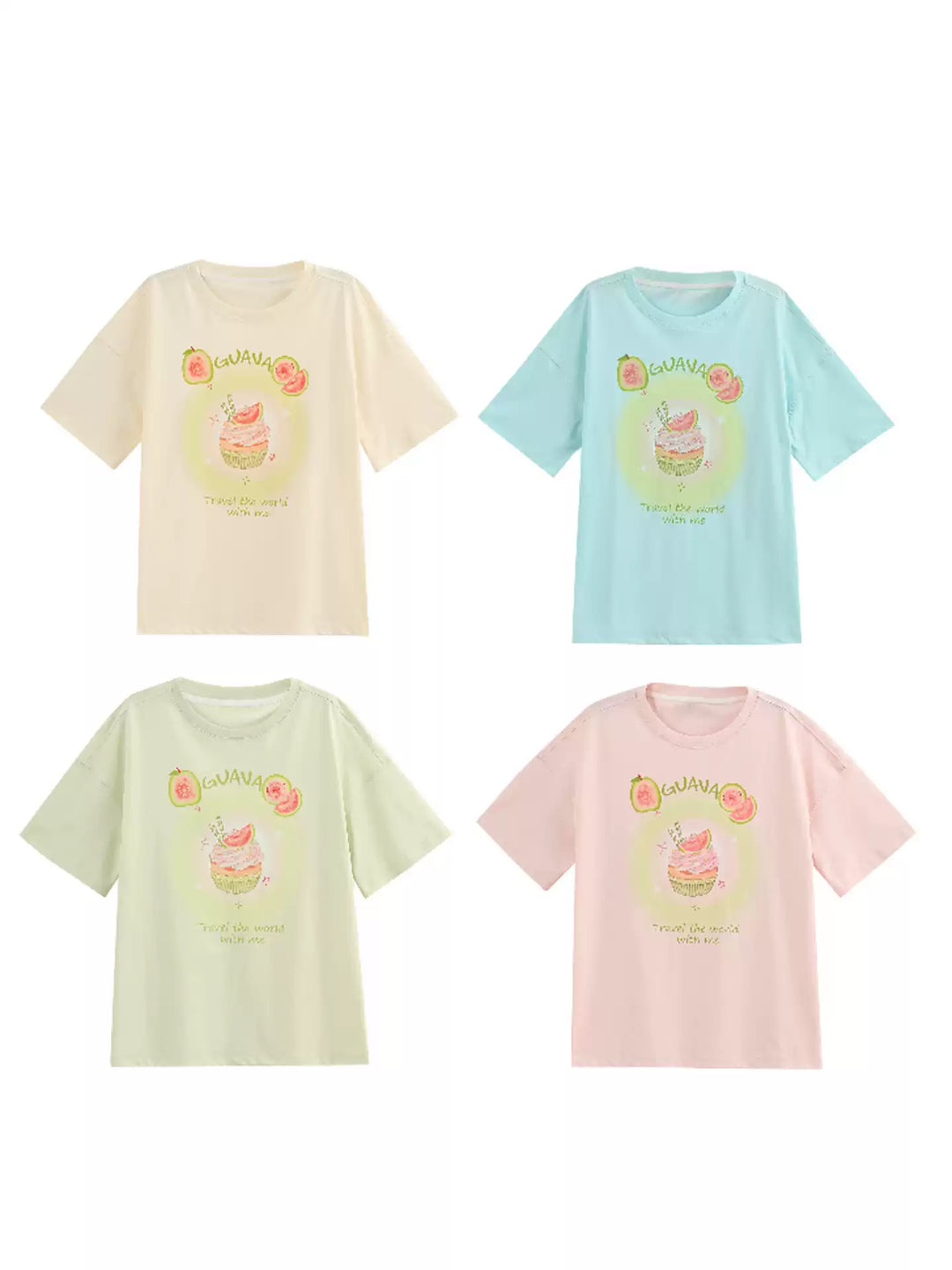 Guava Cupcake Pastel Tees-Tops-ntbhshop