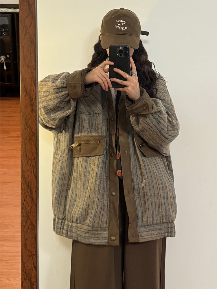 Herringbone Wanderer Patch Cargo Jacket-ntbhshop