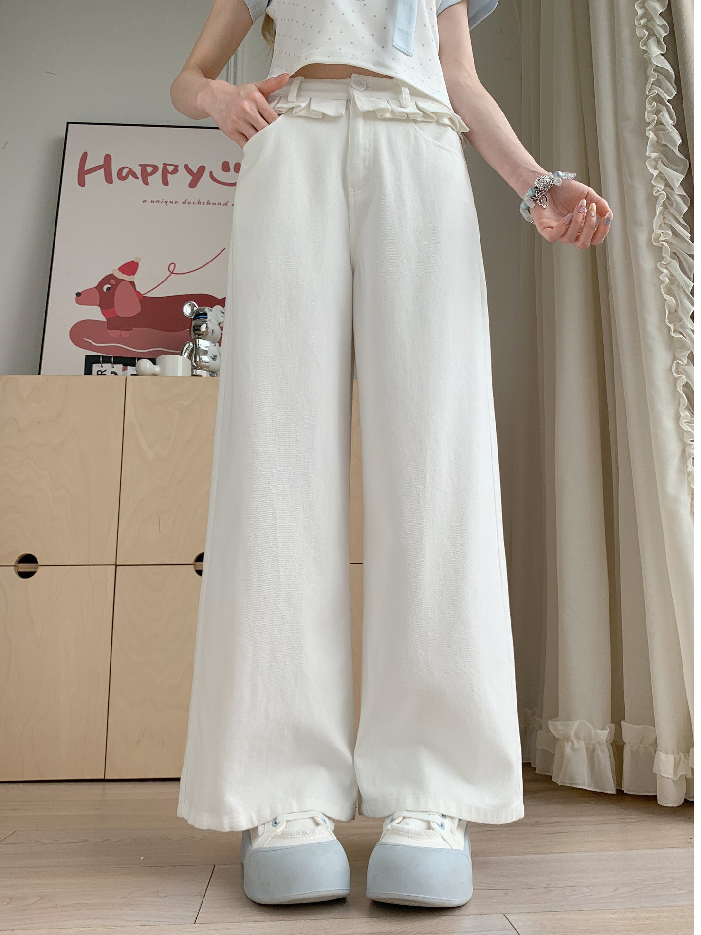 Milk Cloud Wide Pants-Bottoms-ntbhshop