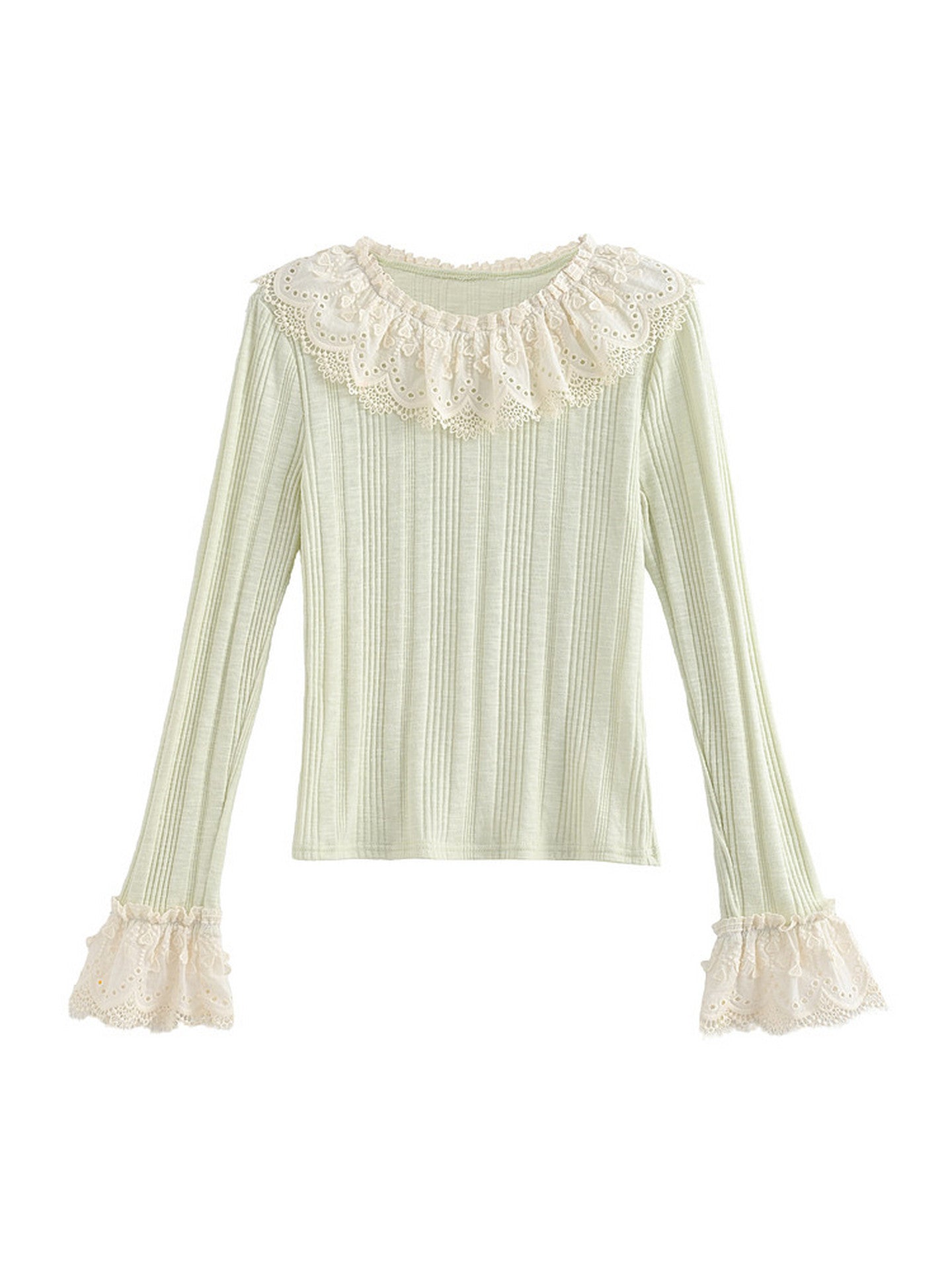 Sage Petal Knit Top-Tops-ntbhshop