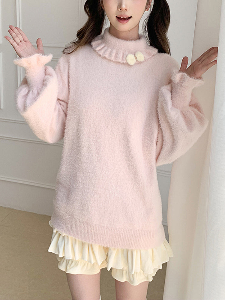 Lolita Cloud Puff Sleeve Knit Tops-ntbhshop
