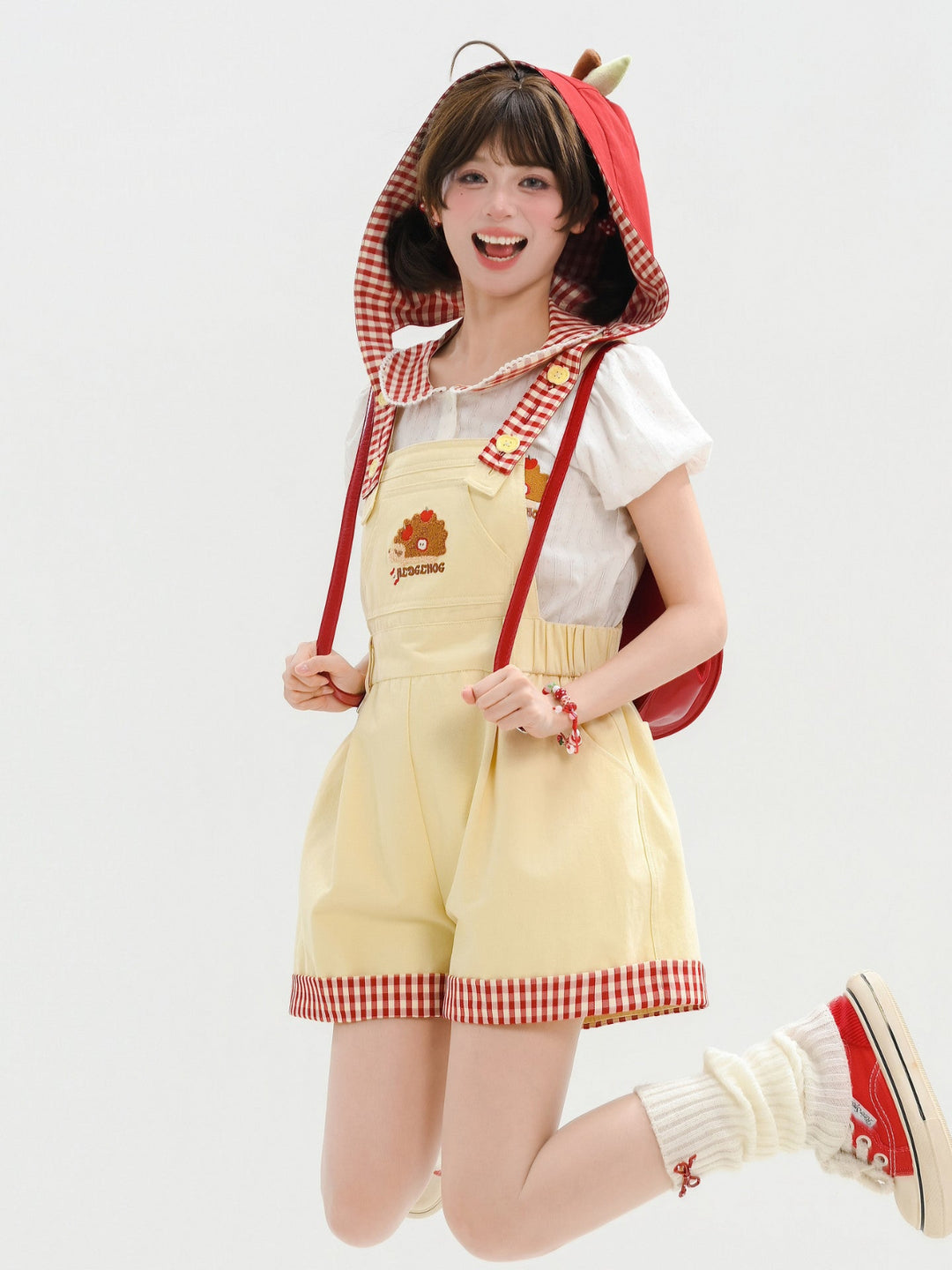 Apple Hedgehog Picnic Blouse-Tops-ntbhshop