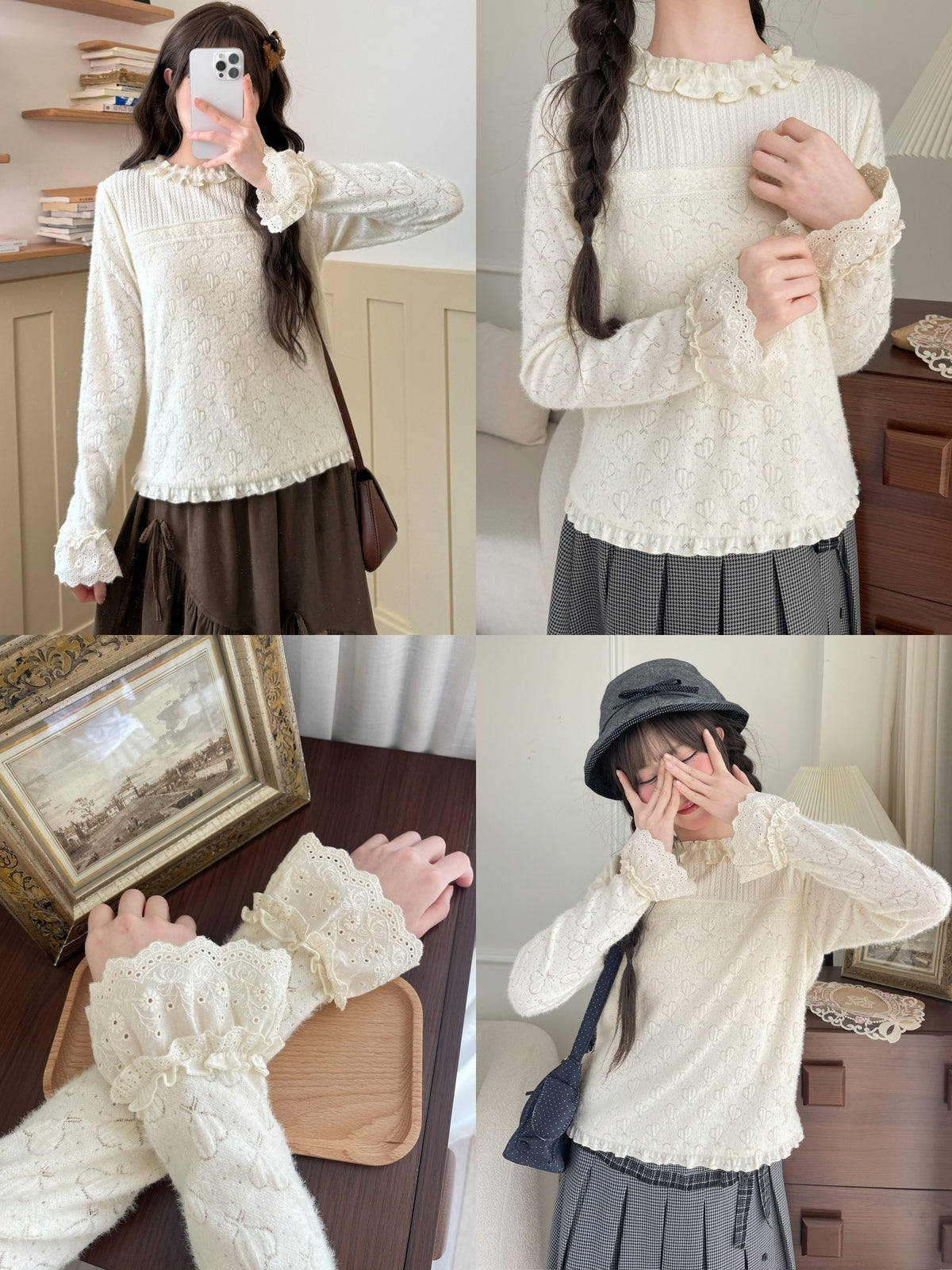 Milky Heart Ruffle Top-Tops-ntbhshop