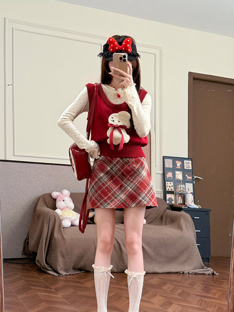 Hazelnut Muffin Knit Vests, Tops Skirts-ntbhshop