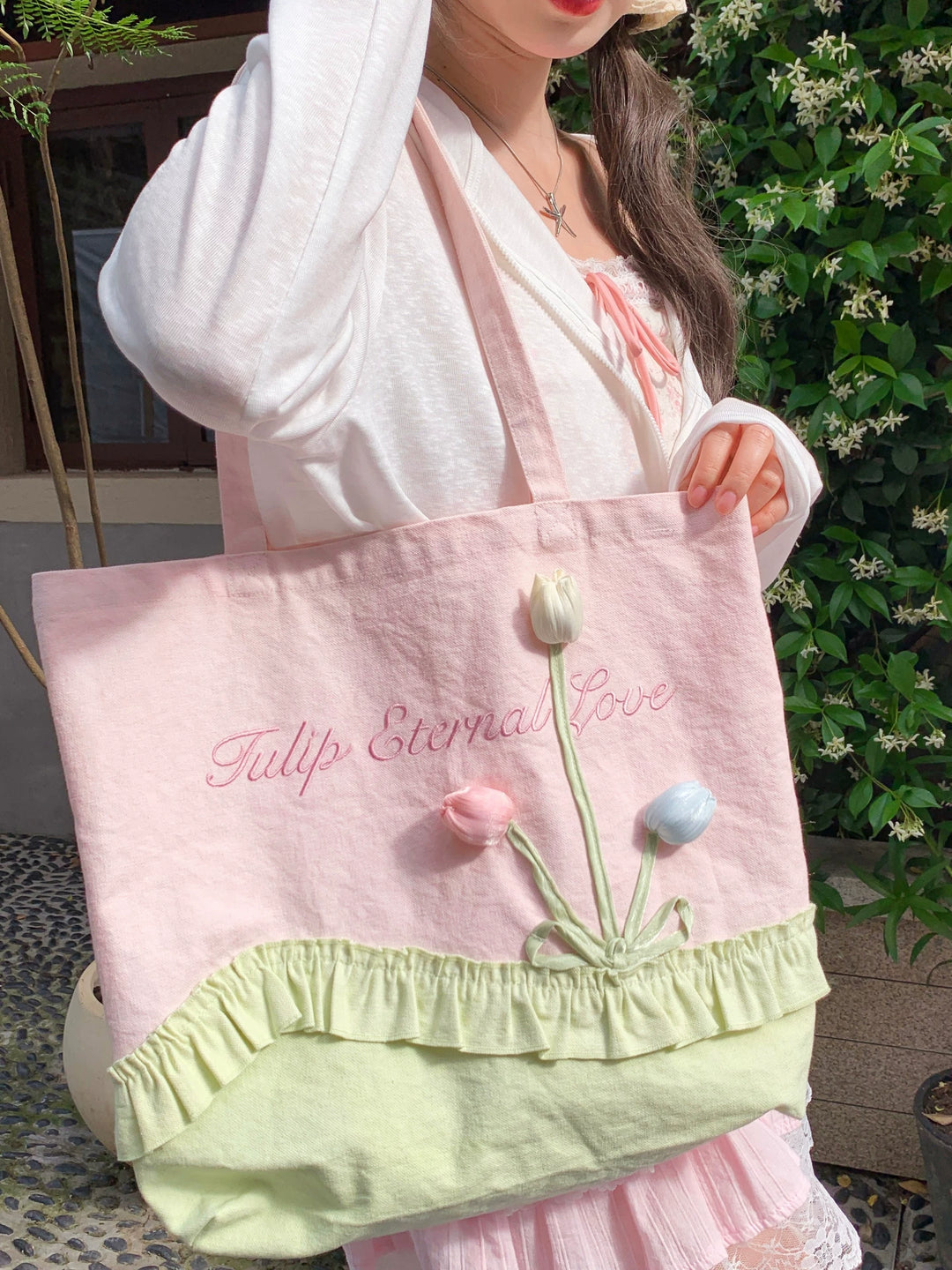 Tulip Bloom Canvas Tote-Accessories-ntbhshop