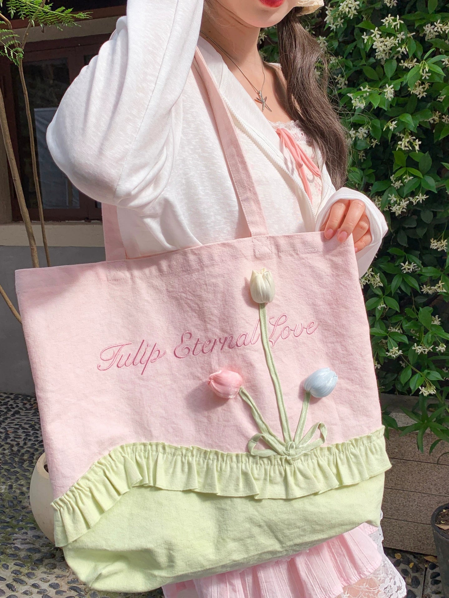 Tulip Bloom Canvas Tote-Accessories-ntbhshop