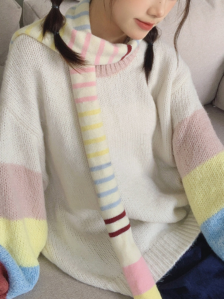 Sunday Sketchbook Colorblock Knit Wrap-ntbhshop