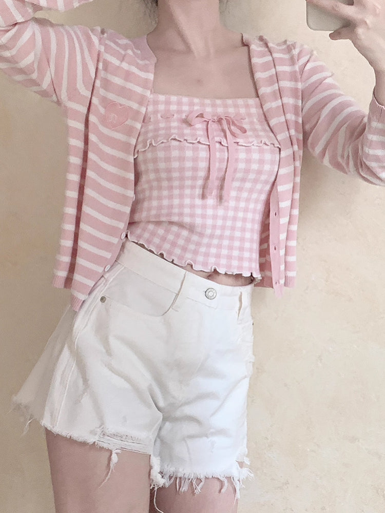 Love Letter Stripe Cardigans-ntbhshop
