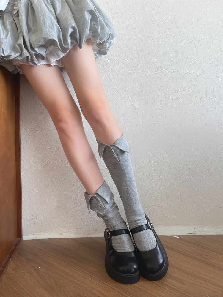 Polo Collar Flip Knee Socks-ntbhshop