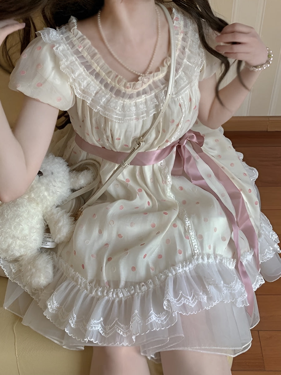 Sugar Dot Ribbon Dresses-Dresses-ntbhshop