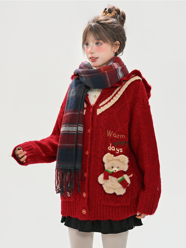 Warm Winter Days Knit Hooded Cardigan-ntbhshop