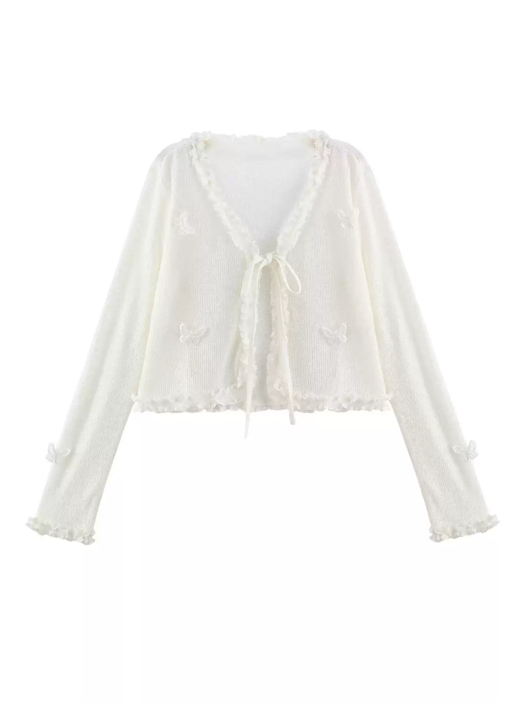 Butterfly Frill Tie Cardigans-Outerwear-ntbhshop