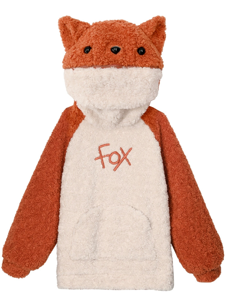 Red Fox Cute Cozy Fleece Hoodie-ntbhshop