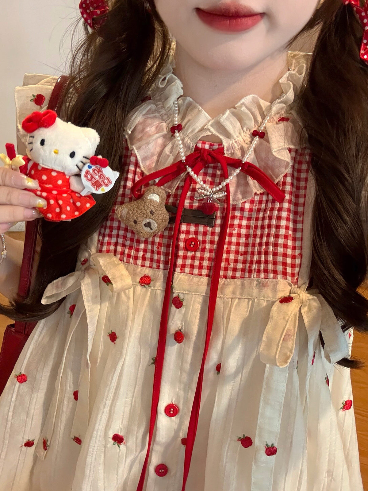 Dot Souffle Bubble Blouses-Tops-ntbhshop