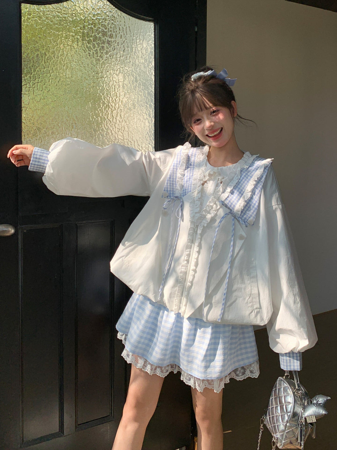 Cloud Gingham Doll Jacket