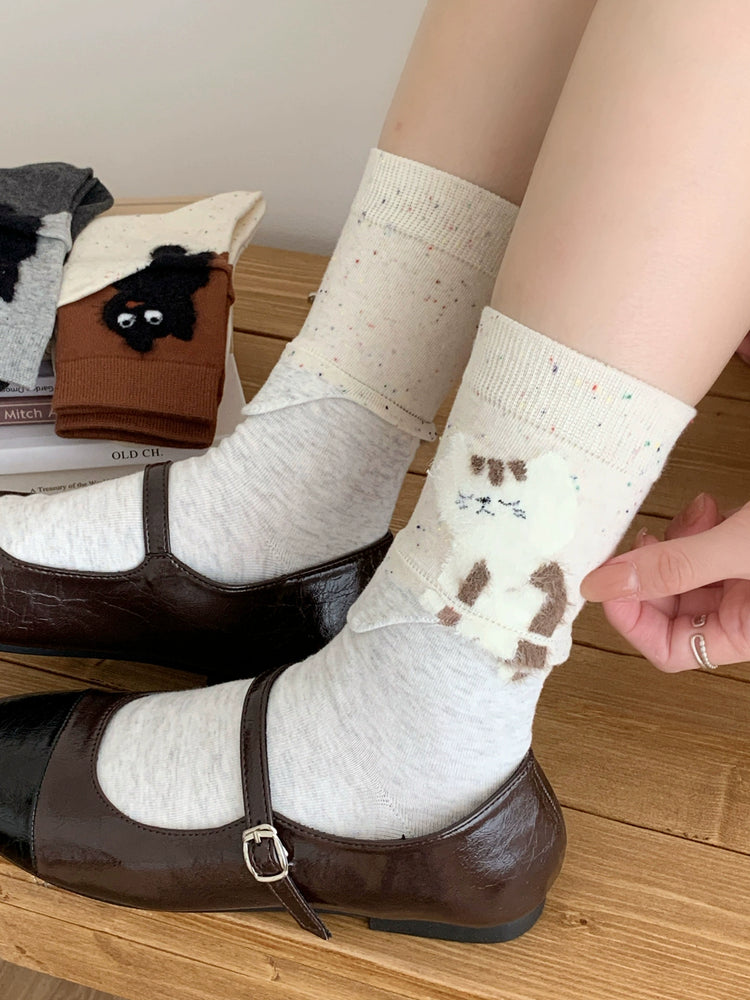 Fluffy Cat Mood Tube Socks-ntbhshop