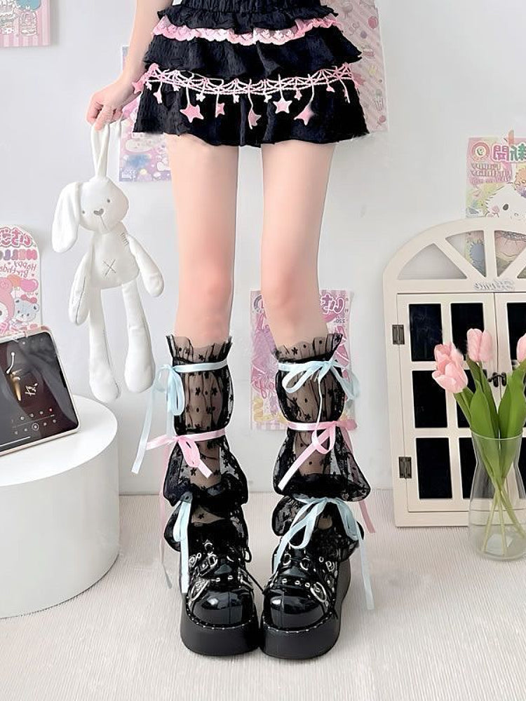 Princess Jellyfish Mesh Ribbon Leg Sleeves-ntbhshop