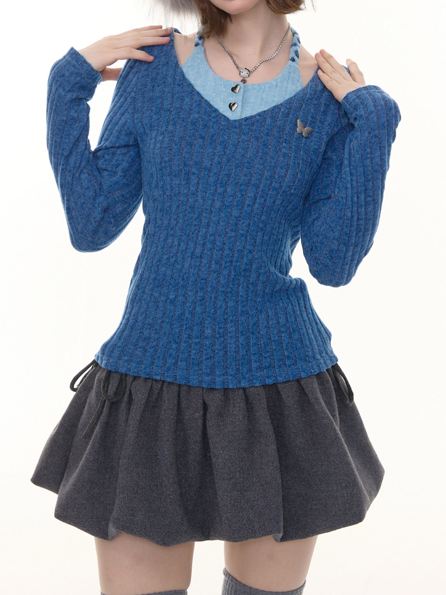 Butterfly Twist Rib Tops-Tops-ntbhshop