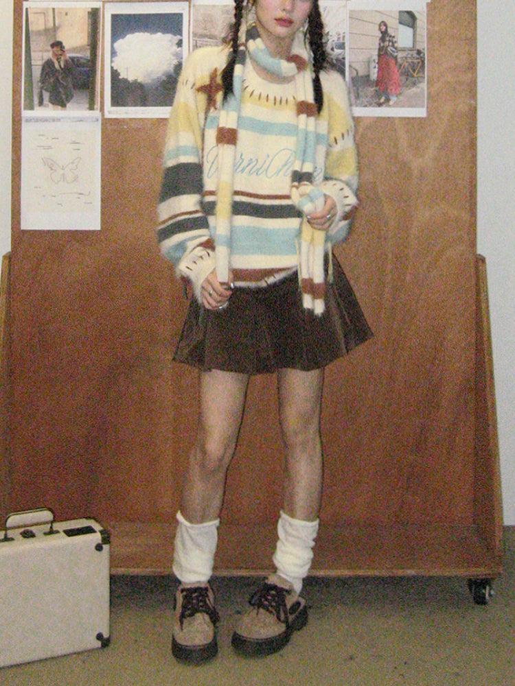 VerniChten Soft Sweater With Scarf-ntbhshop